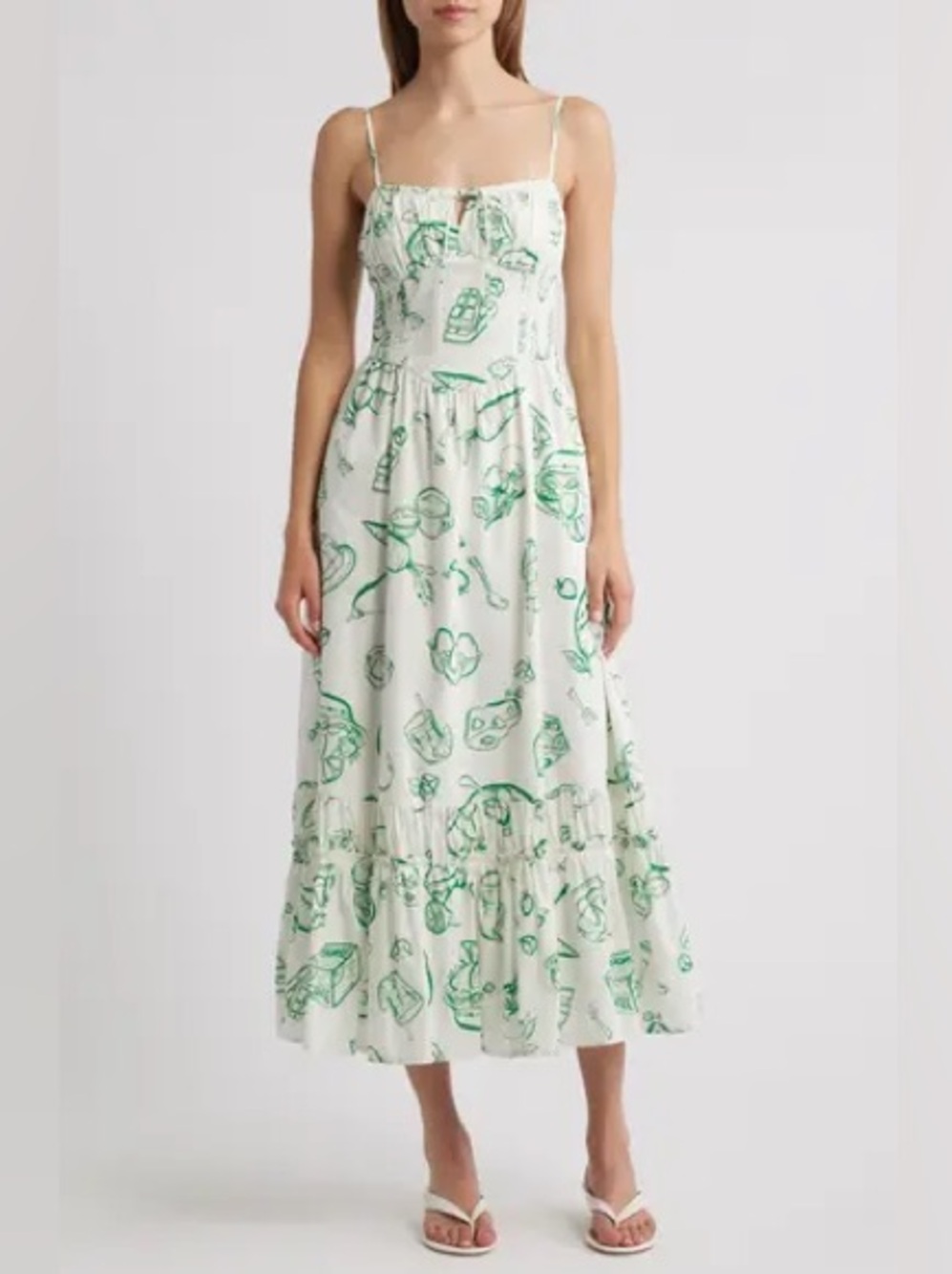 Tie Keyhole Cotton Midi Sundress
MOON RIVER / Size XS